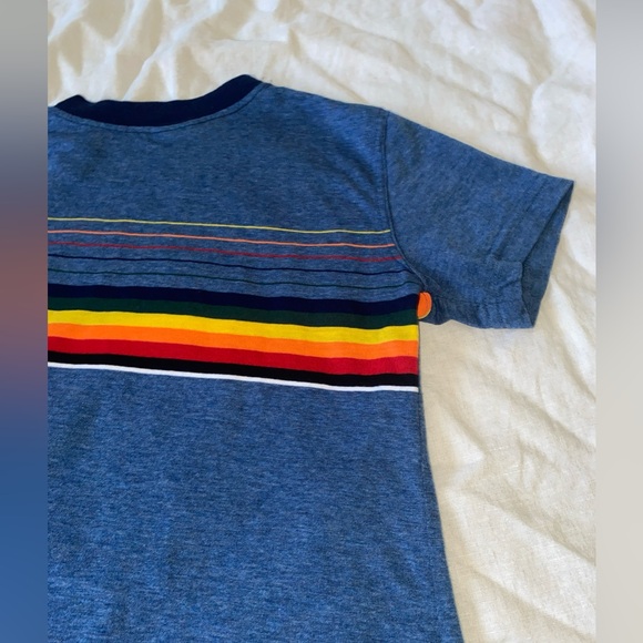 Vintage Ocean Pacific OP Juniors Size Small Striped Ringer Tee Rainbow Stripe - Picture 10 of 10